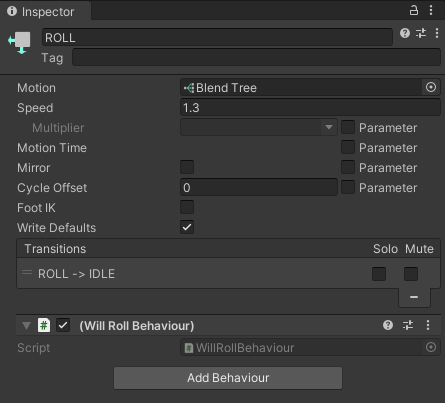 Roll State Behaviour